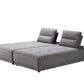 124" Fabric L-Shaped Sofa Chaise Sectional | Modern 2-Piece Reversible Sectional in soft gray fabric with adjustable backrests.