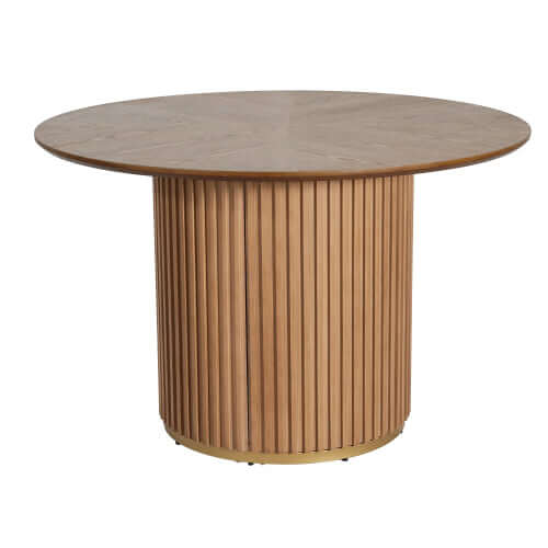Round Pedestal Dining Table – 47.25” Modern Round Dining Table (3 Colors) with a sleek wooden design.