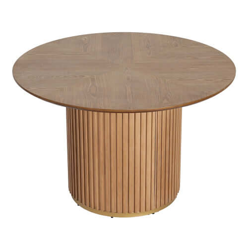 Round Pedestal Dining Table – 47.25” Modern Round Dining Table (3 Colors) in natural wood finish