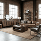37.4" Modern Solid Wood Square Coffee Table with Open Shelf Storage in a stylish living room setting.