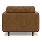 Modern Top-Grain Brown Caramel Leather Armchair 42” – Morrison MCM Leather Accent Chair back view with rich brown leather.