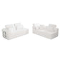Modern Corduroy Sleeper Sectional – L-Shape Modular Sofa Bed (106” Convertible Couch) in white fabric with soft cushions.