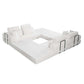 Modern Corduroy Sleeper Sectional – L-Shape Modular Sofa Bed (106” Convertible Couch) in white with sleek design.