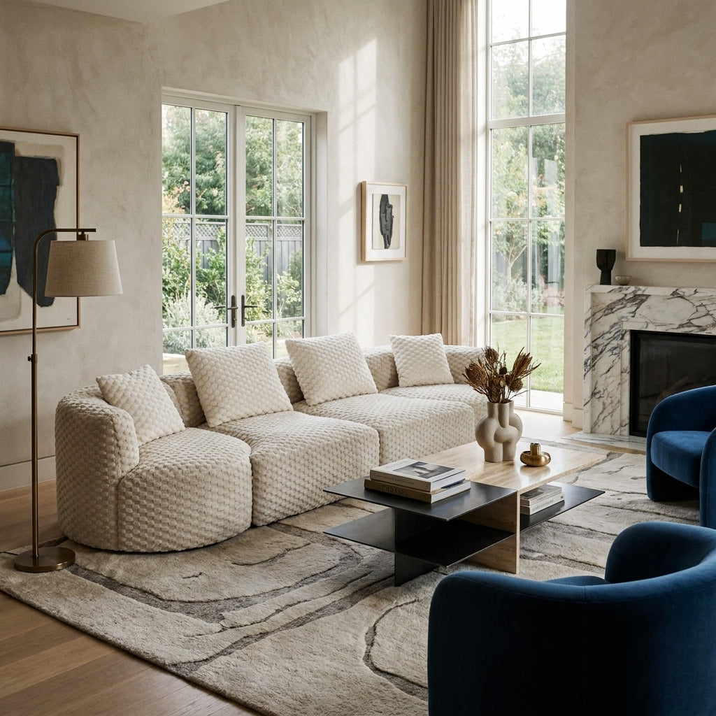 Montague Bubble Velvet Modular Sectional Sofa – 137.8" Free-Form Couch – view 2