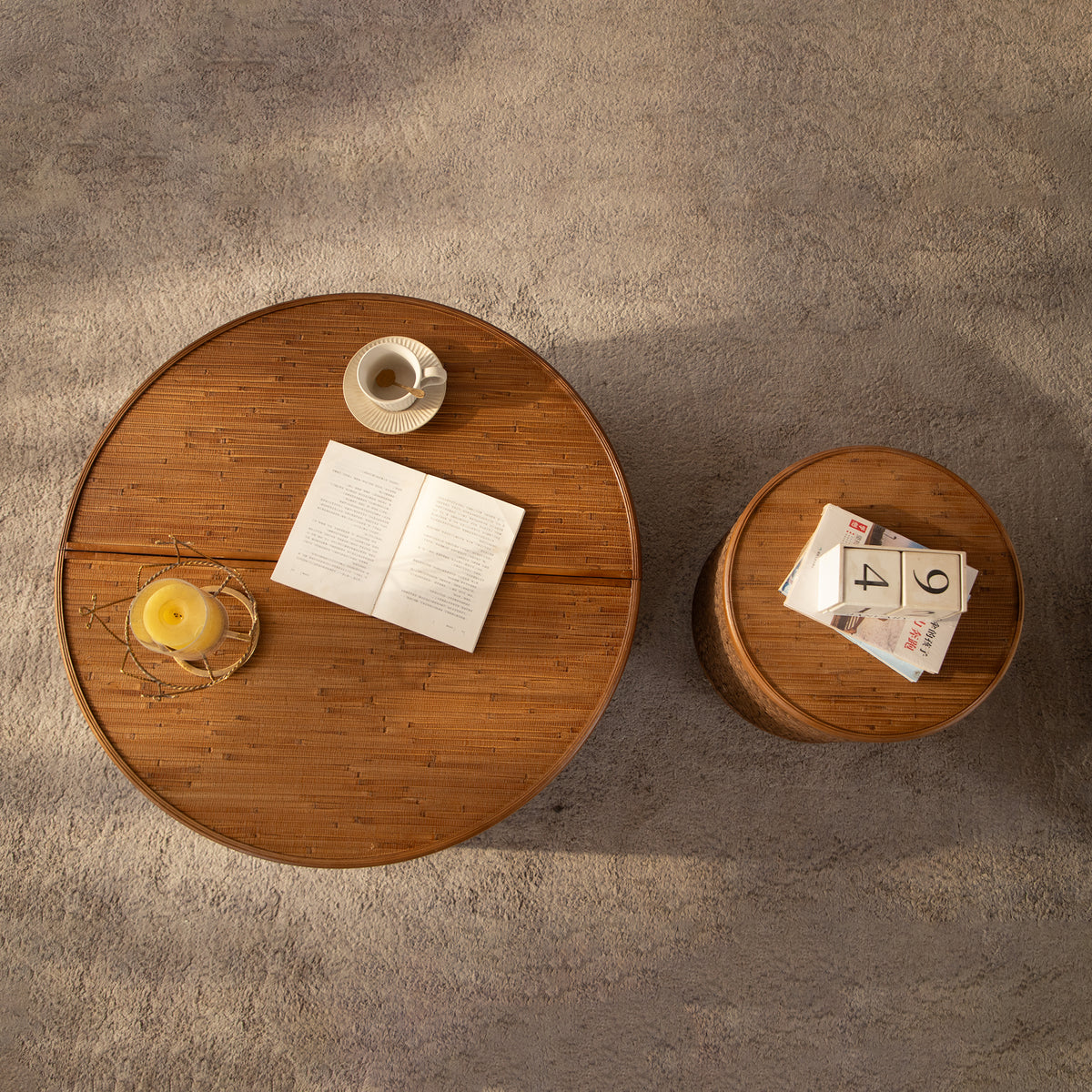 Moray Round Rattan Coffee Table with Lift-Off Storage – Boho-Chic, Small & Large – view 19