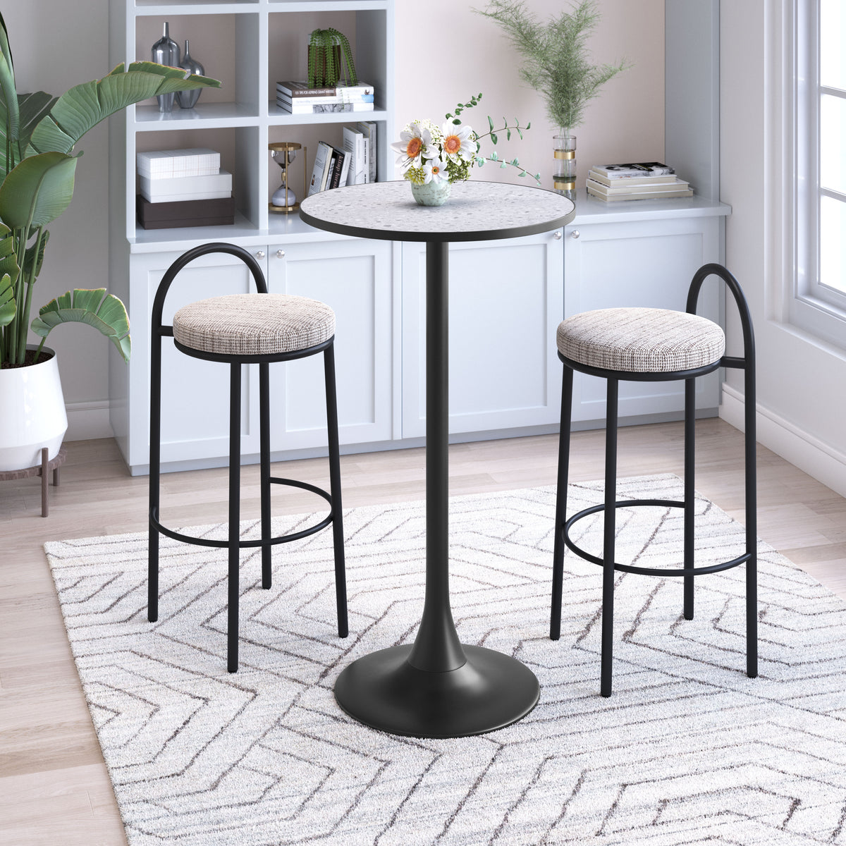 Bite Bar Table in Gray & Black