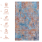 Multi-colored abstract washable area rug with easy care features and vibrant patterns, ideal for homes with kids and pets.