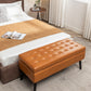 Nadia Brown PU Leather Bench – 43.3" Bench – view 12