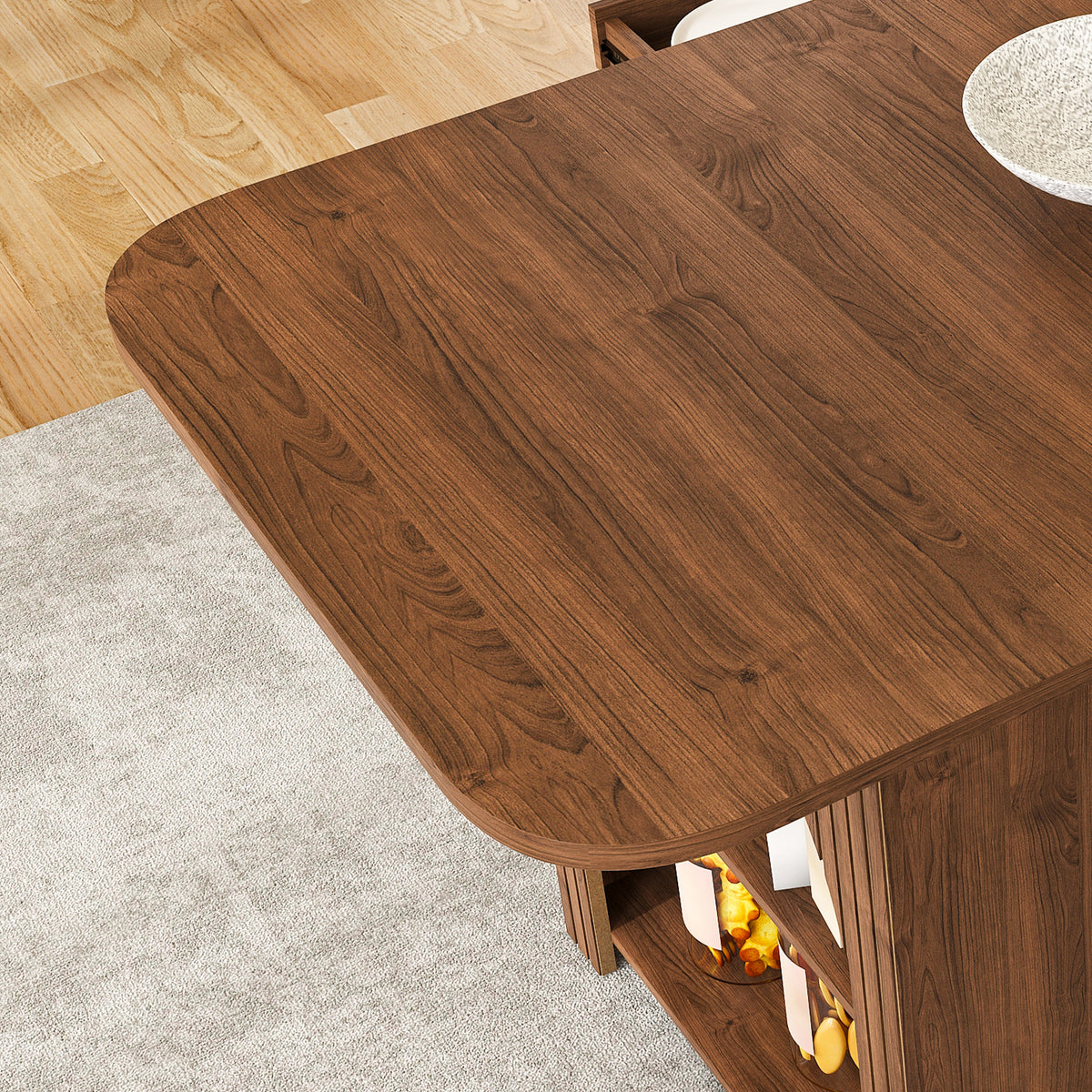 Nash Walnut Mid-Century Dining Table – 70.87" Storage Table – view 10