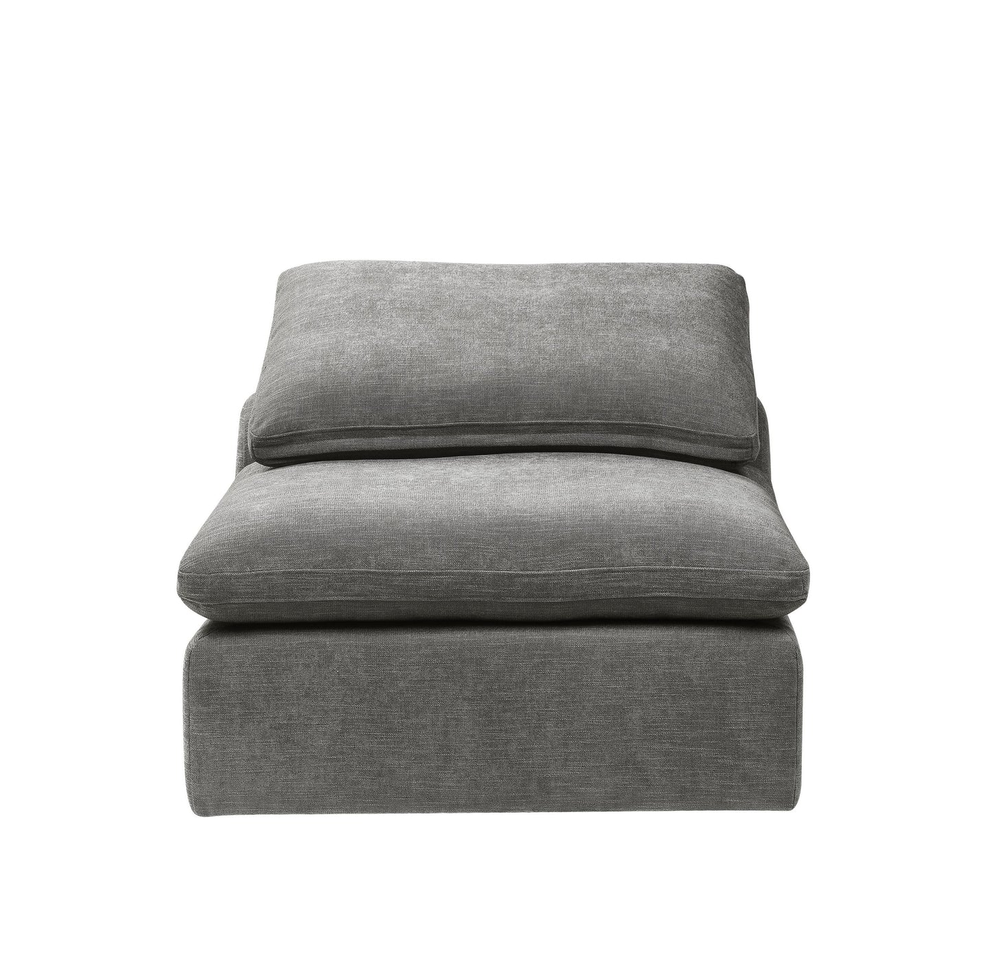 Naveen gray linen modular sectional sofa with ottoman