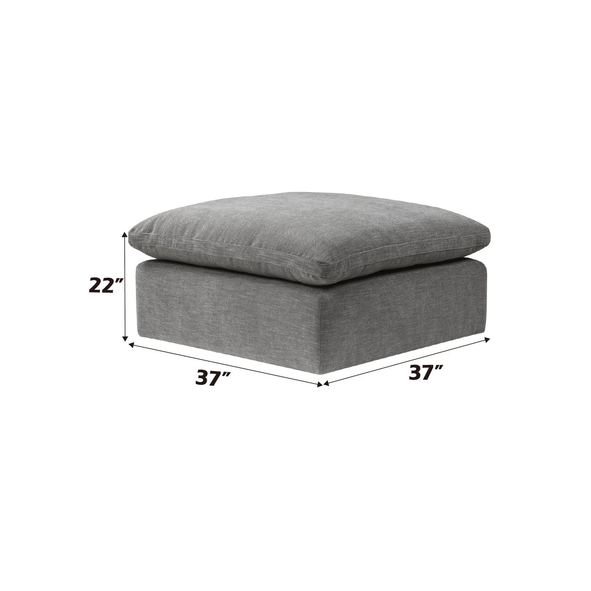Naveen gray linen modular sectional sofa with ottoman
