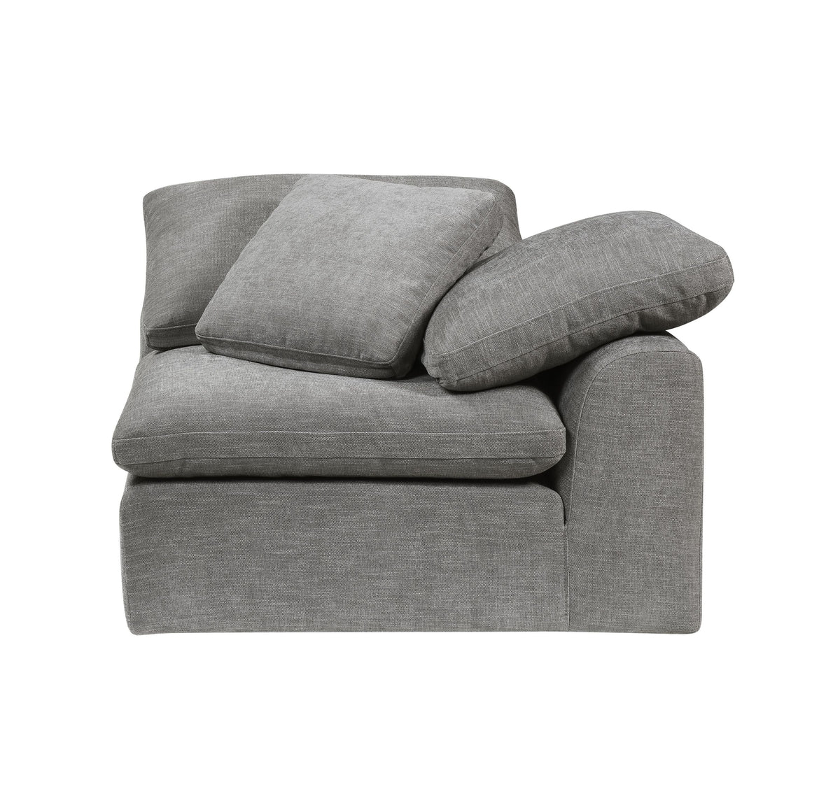 Naveen gray linen modular sectional sofa with ottoman