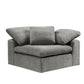 Naveen gray linen modular sectional sofa with ottoman