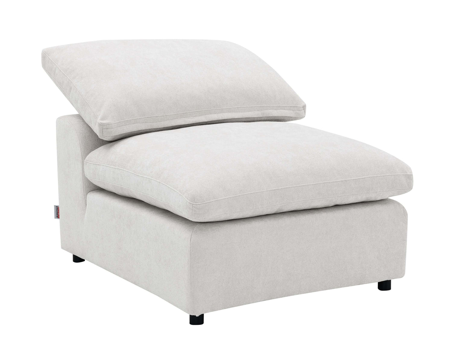 Naveen Ivory Linen Modular Cloud Sectional – Contemporary Deep Seating Sofa (3 Sizes) in cream upholstery.