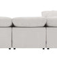 Naveen Ivory Linen Modular Cloud Sectional – Contemporary Deep Seating Sofa (3 Sizes) from the side showing plush cushions.