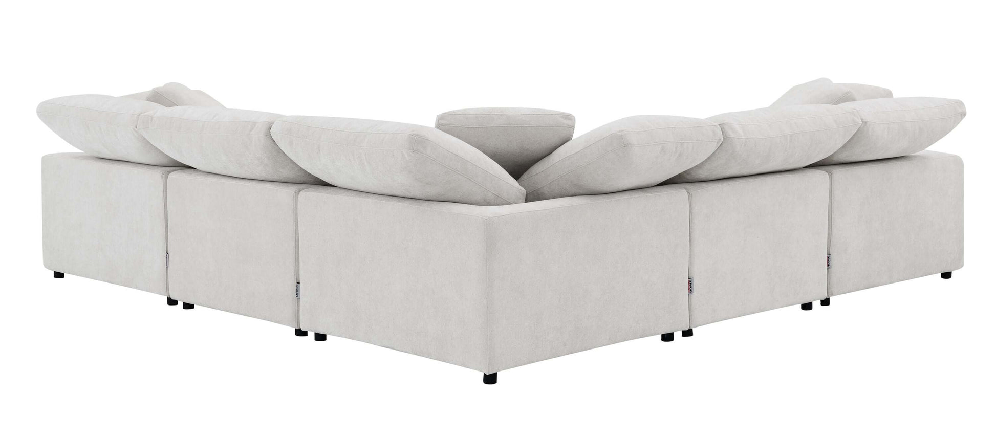 Naveen Ivory Linen Modular Cloud Sectional – Contemporary Deep Seating Sofa (3 Sizes) in a stylish modular design.
