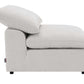 Naveen Ivory Linen Modular Cloud Sectional – Contemporary Deep Seating Sofa (3 Sizes) side view of modular piece
