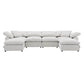 Naveen Ivory Linen Modular Cloud Sectional – Contemporary Deep Seating Sofa (3 Sizes) in a spacious living room.