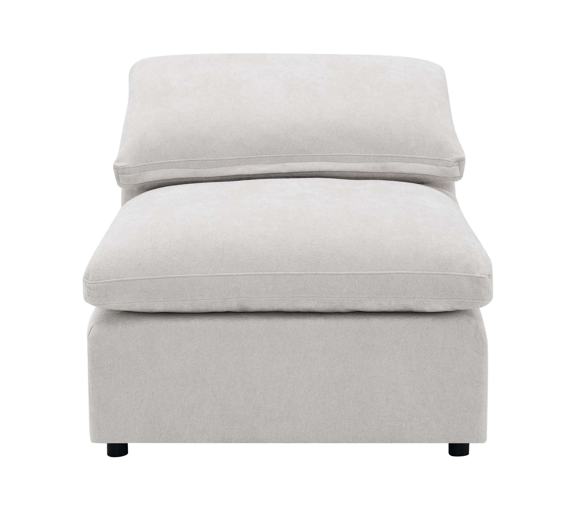Naveen Ivory Linen Modular Cloud Sectional – Contemporary Deep Seating Sofa (3 Sizes) - Modular chaise lounge.