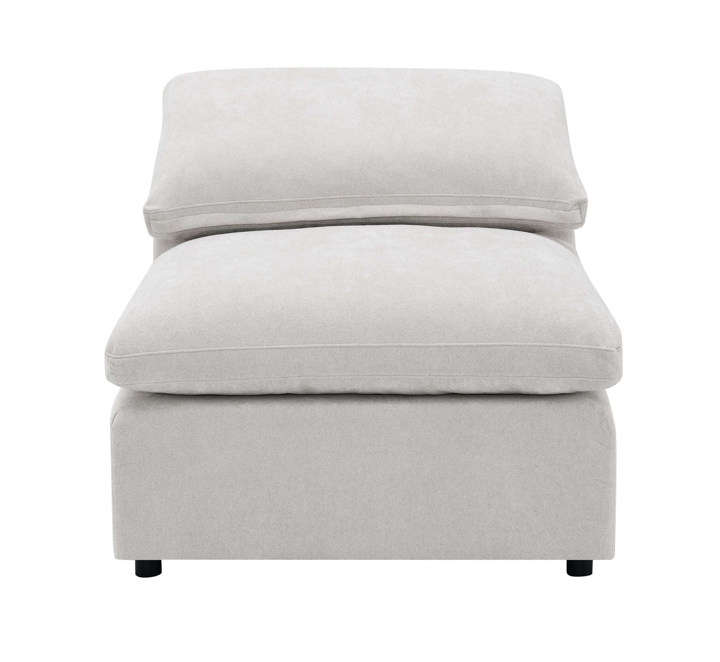 Naveen Ivory Linen Modular Cloud Sectional – Contemporary Deep Seating Sofa (3 Sizes) - Modular chaise lounge.