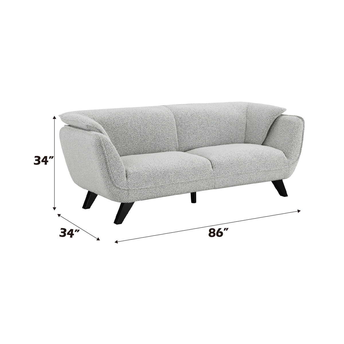 Nayeli Light Gray Boucle Sofa – 86"W Sofa – view 8