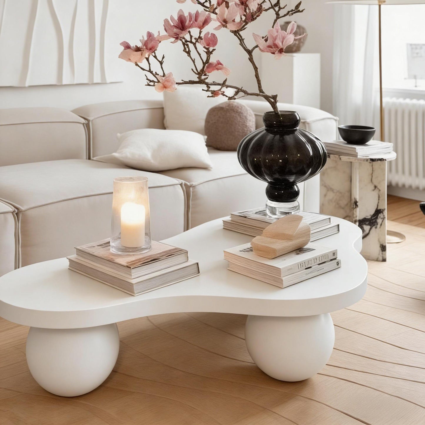 Nimbus Cloud Coffee Table – 46" Sculptural Three-Leg Table – view 3