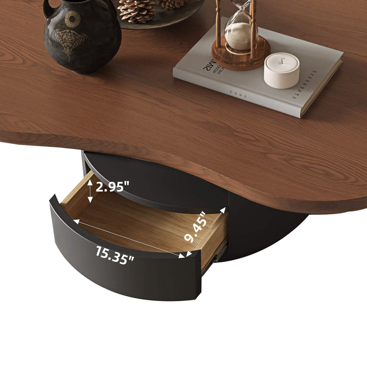 Nolwenn Dark Walnut Solid Wood & MDF Coffee Table – view 13
