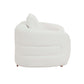 White sherpa loveseat showcasing a cozy and modern design, ideal for contemporary living spaces.