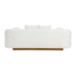 Novella Sherpa Sofa – 92” White Fabric Sofa with Gold Base (Modern Luxury 3-Seater) showcasing soft sherpa upholstery.