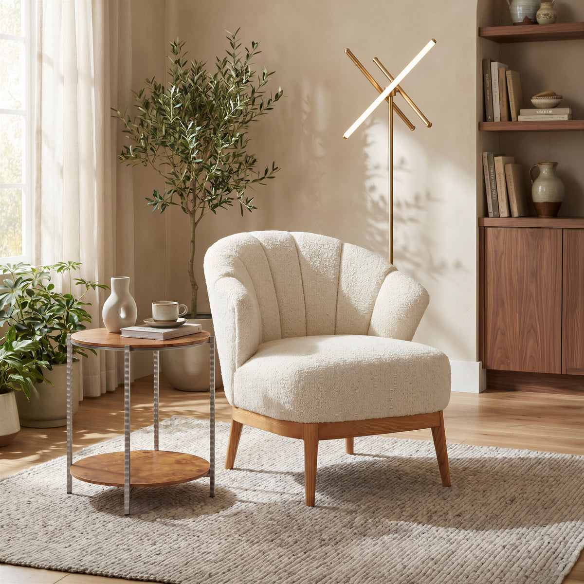 Leque Tawny Beige Accent Chair