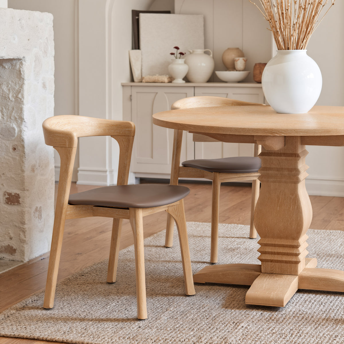 Pioro Brown & Natural Dining Chair (Set of 2)