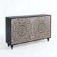 Odalys Carved Mandala Sideboard – 60" Boho Farmhouse Buffet Cabinet