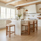 Rosetta Beige & Walnut Counter Stool (Set of 2)