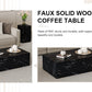 Odessa Black Marble-Texture Coffee Table – 39" Modern Accent Table – view 10