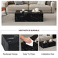 Odessa Black Marble-Texture Coffee Table – 39" Modern Accent Table – view 6