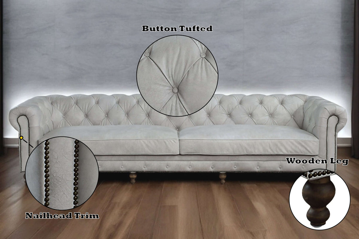 Ofer Vintage Top-Grain Leather Sofa