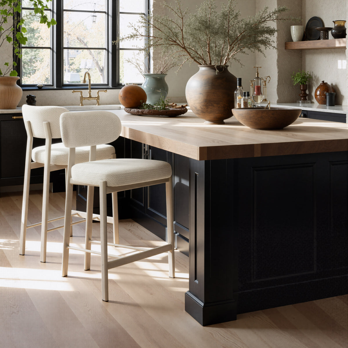 Aurea Light Gray Counter Stool (Set of 2)