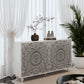 Oleander Boho Mandala Sideboard – 60" 4-Door White Farmhouse Credenza – view 3