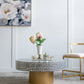 Oleander Capiz Pedestal Coffee Table – 35" Gray Ivory Round Coffee Table – view 2
