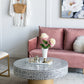 Oleander Capiz Pedestal Coffee Table – 35" Gray Ivory Round Coffee Table – view 6