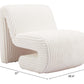 Opam White Corduroy Accent Chair – Modern Sculptural Lounge Chair with soft texture and sculptural design.
