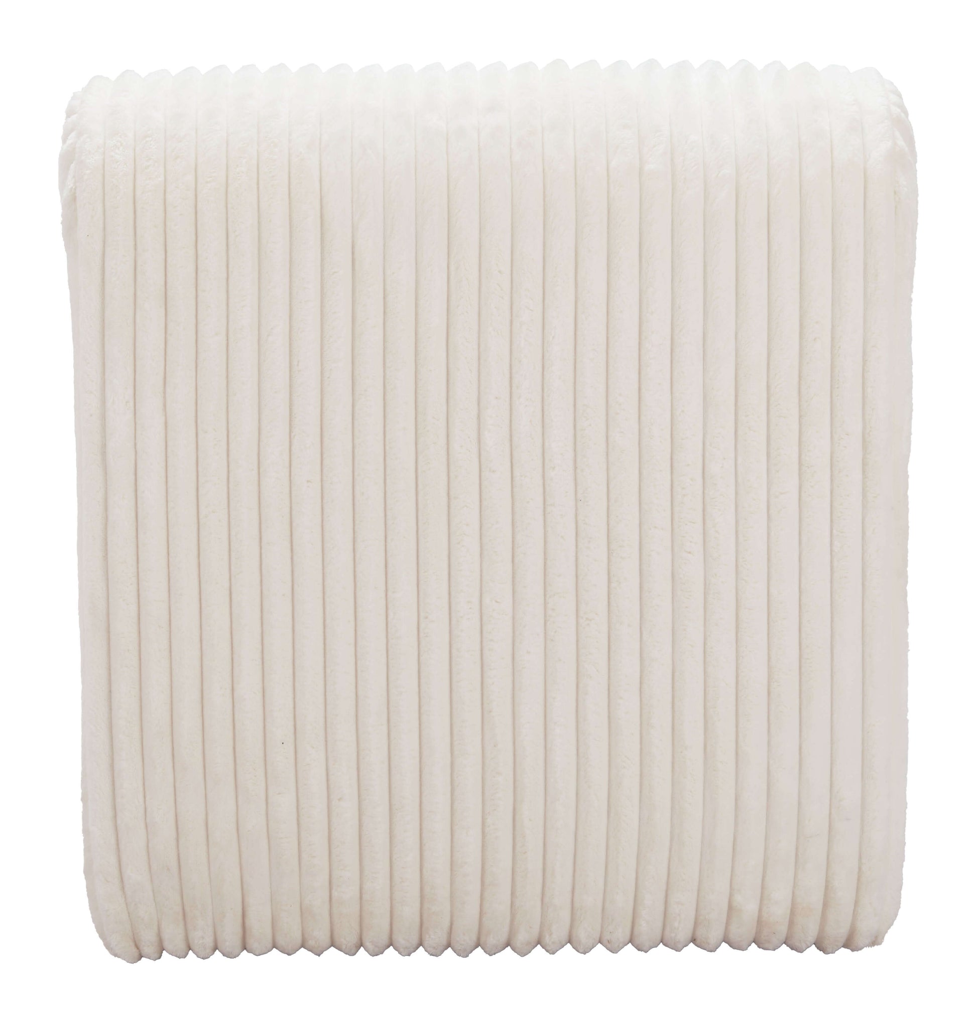 Opam White Corduroy Accent Chair – Modern Sculptural Lounge Chair close-up of textured corduroy fabric
