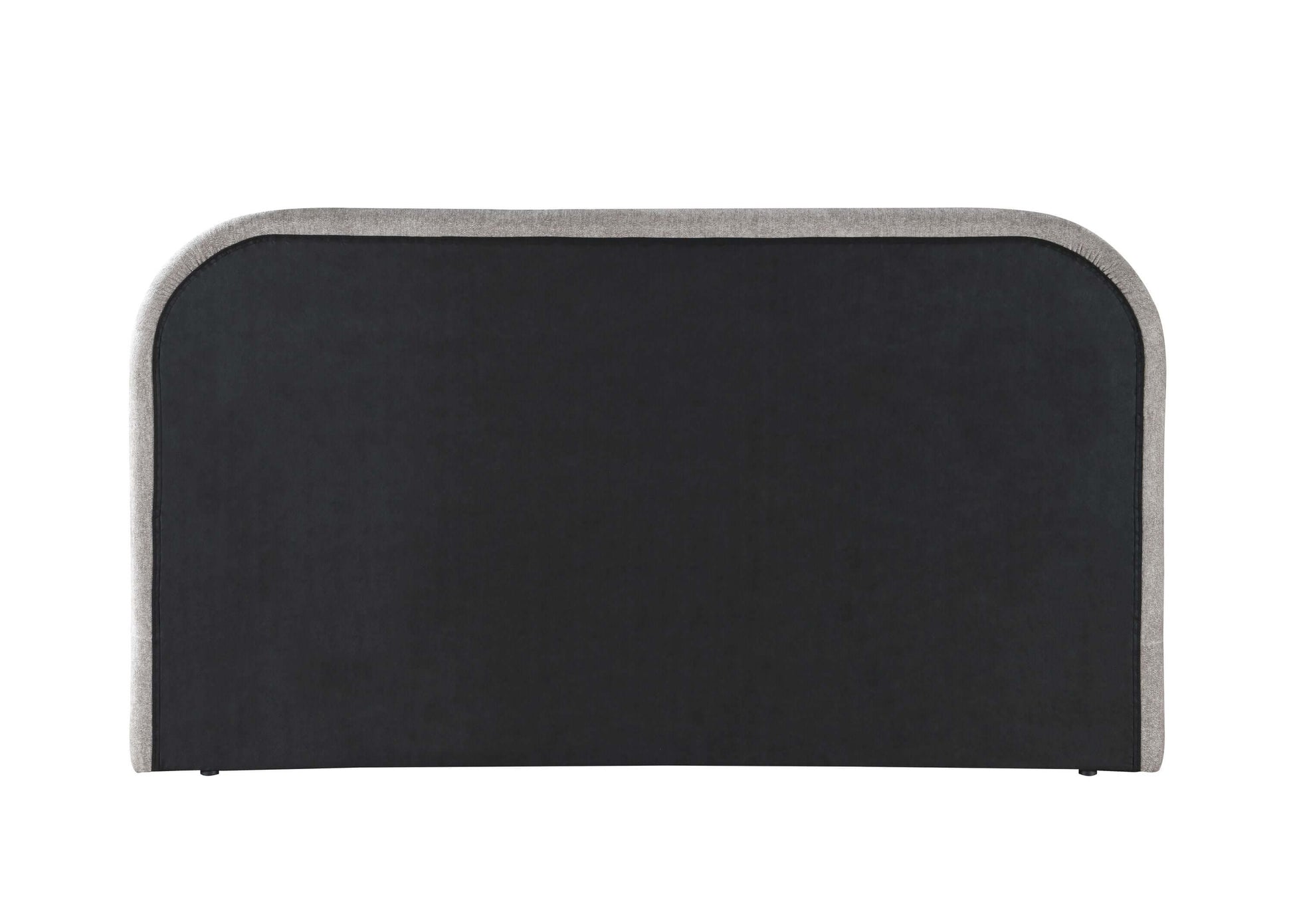 Orane Gray Fabric Queen Bed Platform w/Storage upholstered headboard in soft gray fabric.