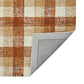 Orange Beige And Brick Red Wool Plaid Hand Tufted Area Rug | 9' x 13' showing the plaid design and textured finish.