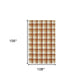 Orange Beige And Brick Red Wool Plaid Hand Tufted Area Rug | 9' x 13' dimensions showing 156'' x 108'' size.