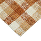 Orange Beige And Brick Red Wool Plaid Hand Tufted Area Rug | 9' x 13' close-up of texture and pattern