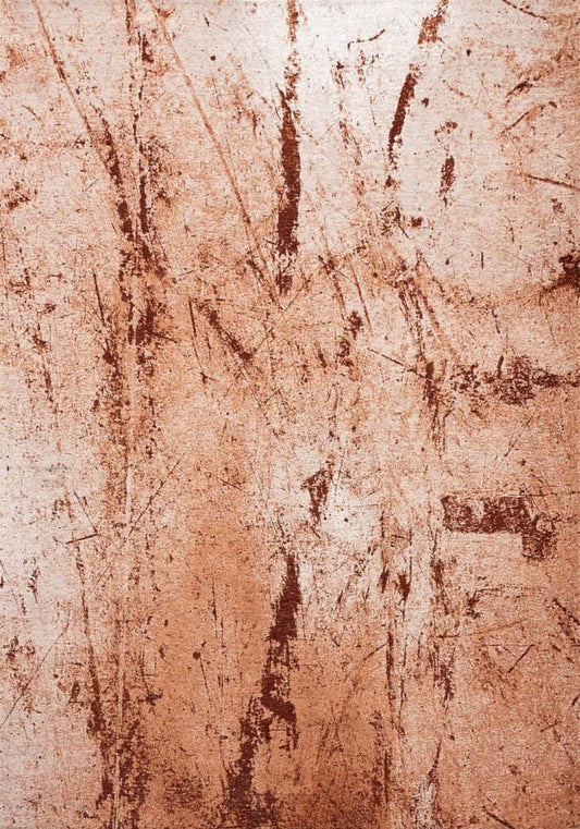 Orange Brown And White Abstract Washable Area Rug With UV Protection Area Rug | 9' x 13' texture detail.