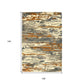 Orange Ivory And Green Wool Abstract Hand Tufted Area Rug | 9' x 13' featuring an abstract design and dimensions of 156" x 108".
