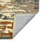 Orange Ivory And Green Wool Abstract Hand Tufted Area Rug | 9' x 13' corner showing detailed craftsmanship and finish.