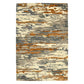 Orange Ivory And Green Wool Abstract Hand Tufted Area Rug | 9' x 13' showcasing contemporary design and vibrant colors.